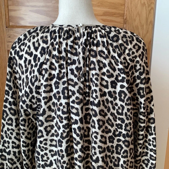H&M Leopard Drop Waist Puff Sleeve Dress Size S - Picture 7 of 16